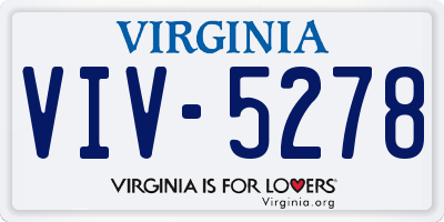 VA license plate VIV5278