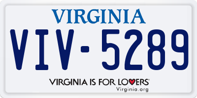 VA license plate VIV5289