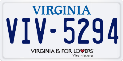 VA license plate VIV5294