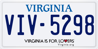 VA license plate VIV5298