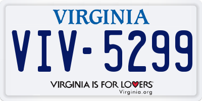 VA license plate VIV5299