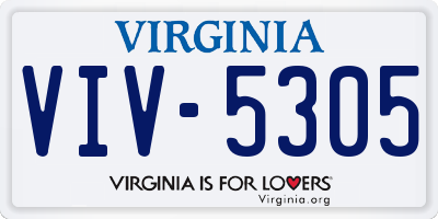 VA license plate VIV5305