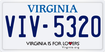 VA license plate VIV5320