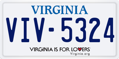 VA license plate VIV5324
