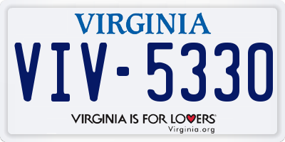 VA license plate VIV5330