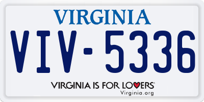 VA license plate VIV5336