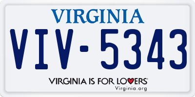 VA license plate VIV5343