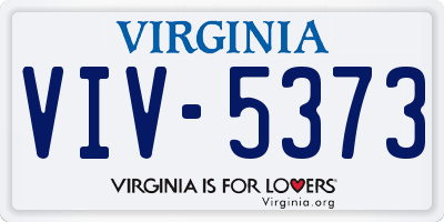 VA license plate VIV5373