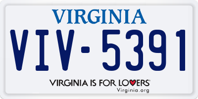 VA license plate VIV5391