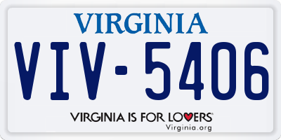 VA license plate VIV5406