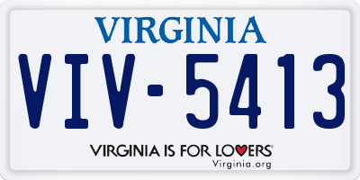VA license plate VIV5413
