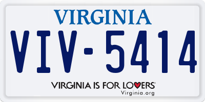 VA license plate VIV5414