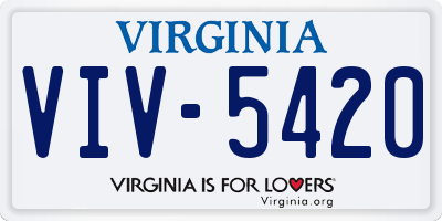 VA license plate VIV5420