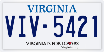VA license plate VIV5421