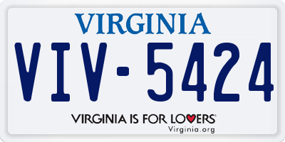 VA license plate VIV5424