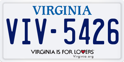 VA license plate VIV5426