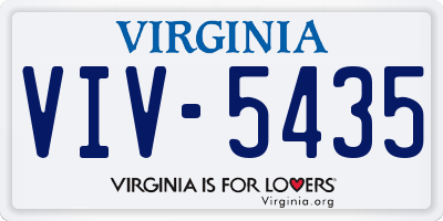 VA license plate VIV5435