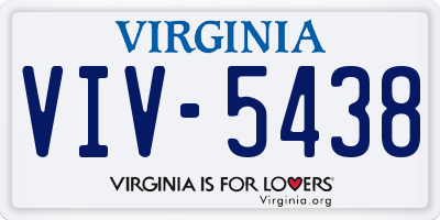 VA license plate VIV5438