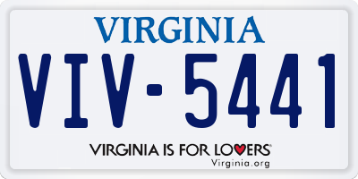 VA license plate VIV5441