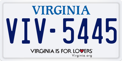 VA license plate VIV5445