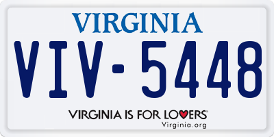 VA license plate VIV5448