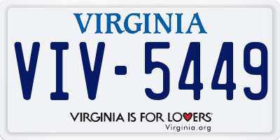 VA license plate VIV5449