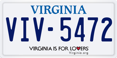 VA license plate VIV5472