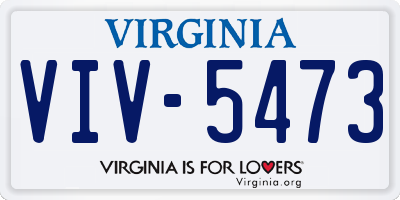 VA license plate VIV5473
