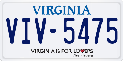 VA license plate VIV5475