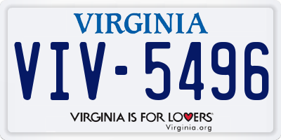 VA license plate VIV5496