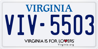 VA license plate VIV5503