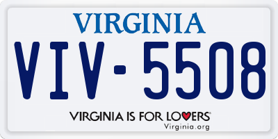 VA license plate VIV5508