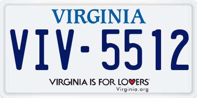 VA license plate VIV5512