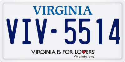 VA license plate VIV5514