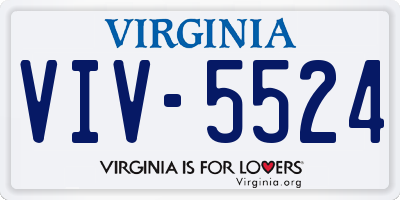 VA license plate VIV5524