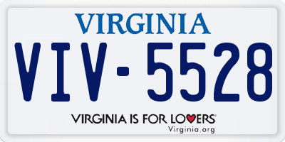 VA license plate VIV5528