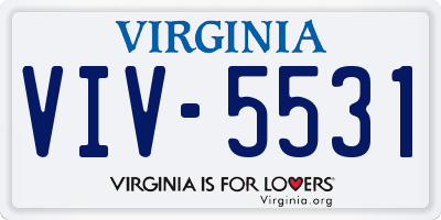 VA license plate VIV5531