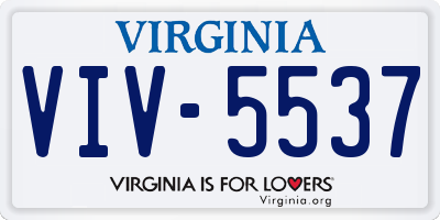 VA license plate VIV5537