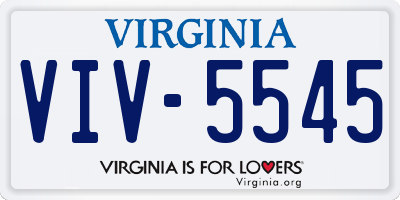 VA license plate VIV5545