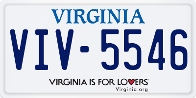 VA license plate VIV5546