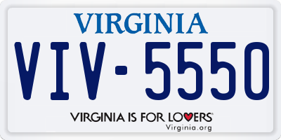 VA license plate VIV5550