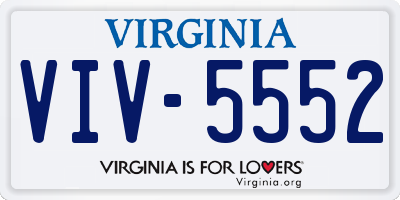 VA license plate VIV5552