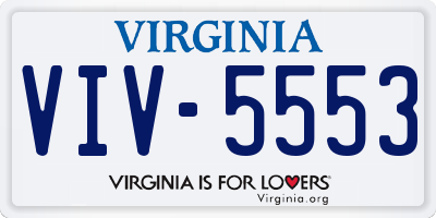 VA license plate VIV5553
