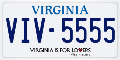 VA license plate VIV5555