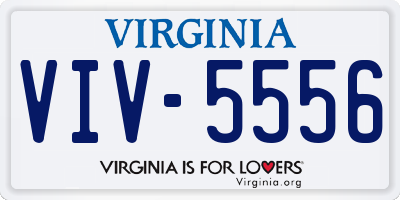 VA license plate VIV5556