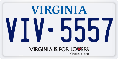 VA license plate VIV5557