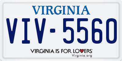 VA license plate VIV5560