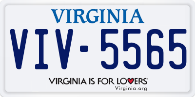 VA license plate VIV5565