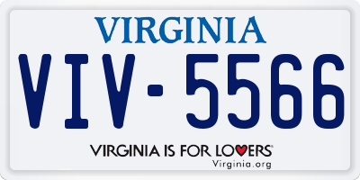 VA license plate VIV5566