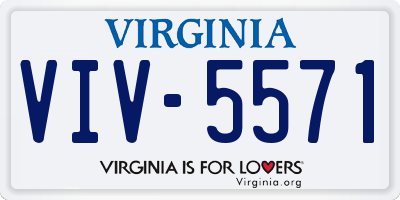 VA license plate VIV5571